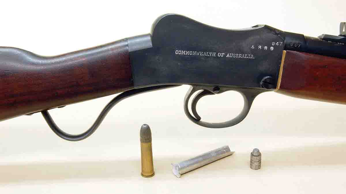 An Australian .310 Cadet “lightly sporterized” along with a factory cartridge, chamber cast and bore slug. All are mandatory if handloading is desired.